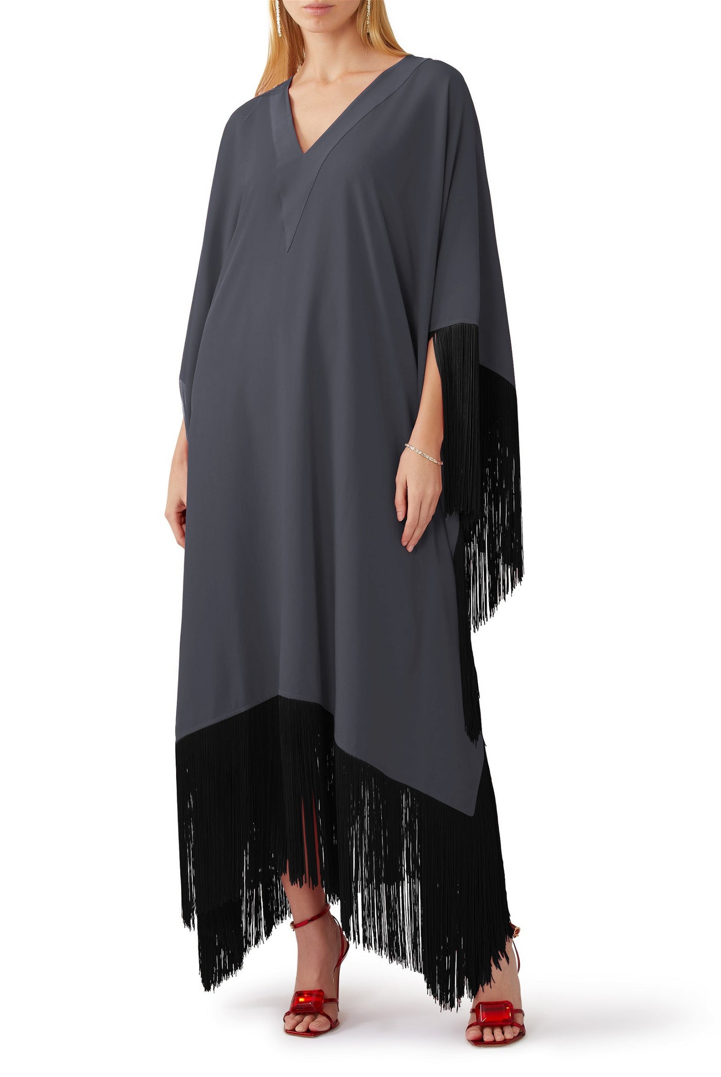 Designer regular Wear Grey V Neck kaftan