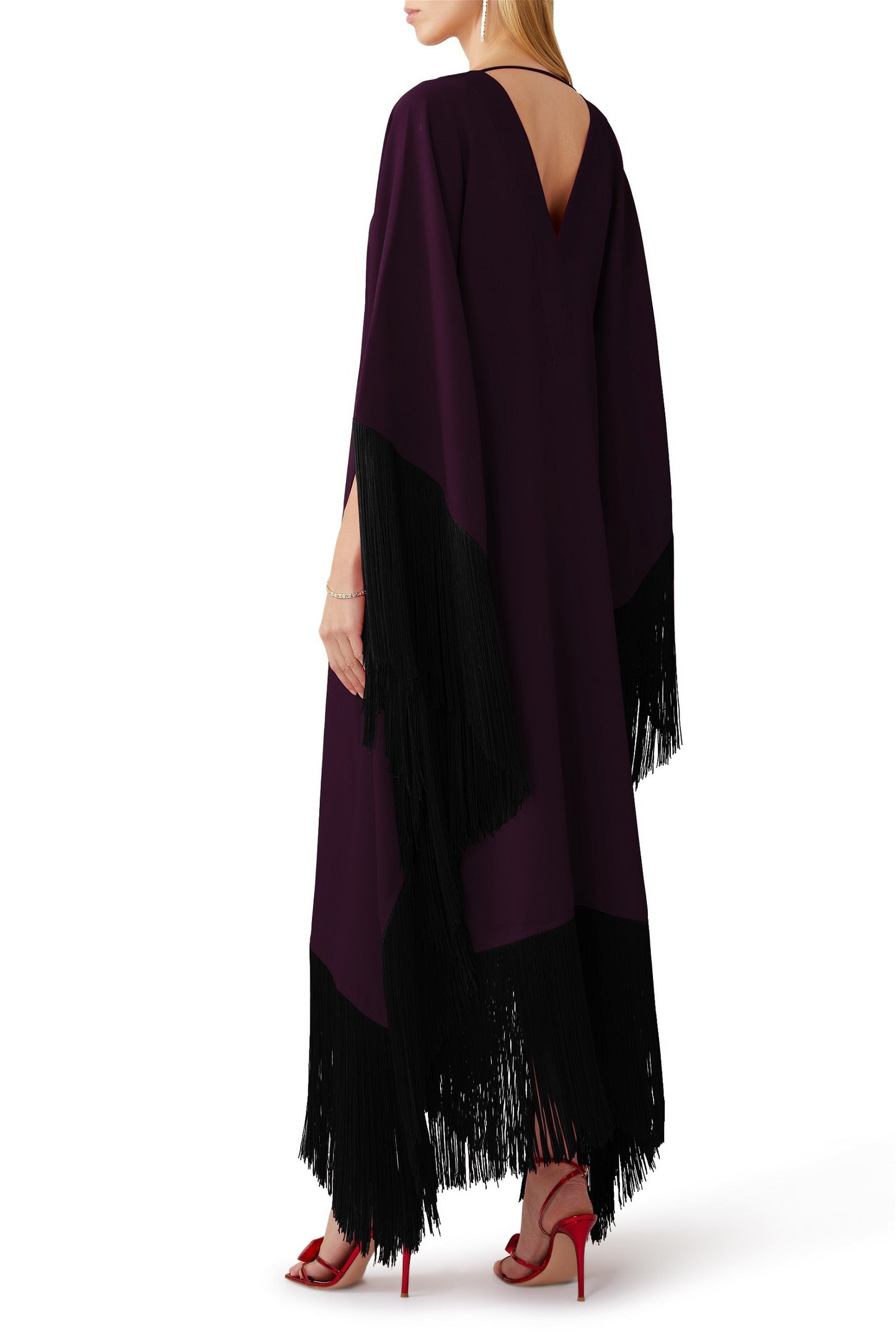 Designer regular Wear Wine V Neck kaftan