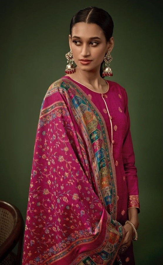 Pink Festive Collection Of Jacquard Silk Dress Material