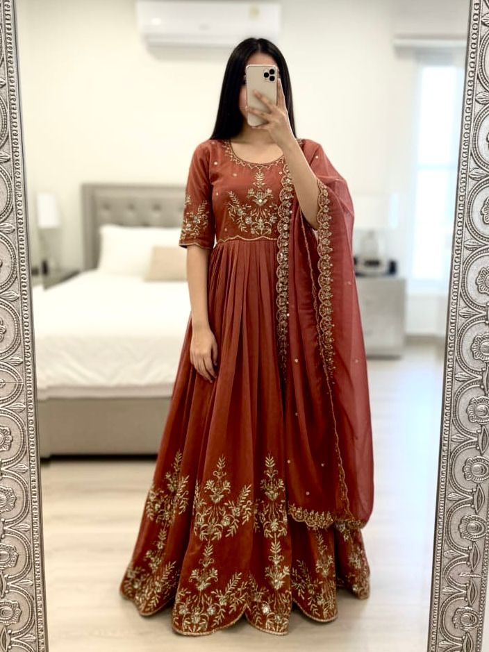 ???Gown with dupatta set ???
