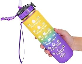 AWESTiC Motivational Water Bottle 1 Litre Sipper Water Bottle Leakproof Durable Bpa Free Non-Toxic Drinking Water Bottle For Office Gym Fitness Sport Water Bottle (Purple)