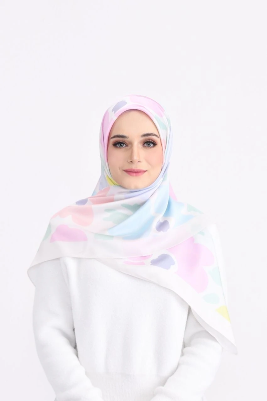 White Pashmina Cotton Printed Scarf