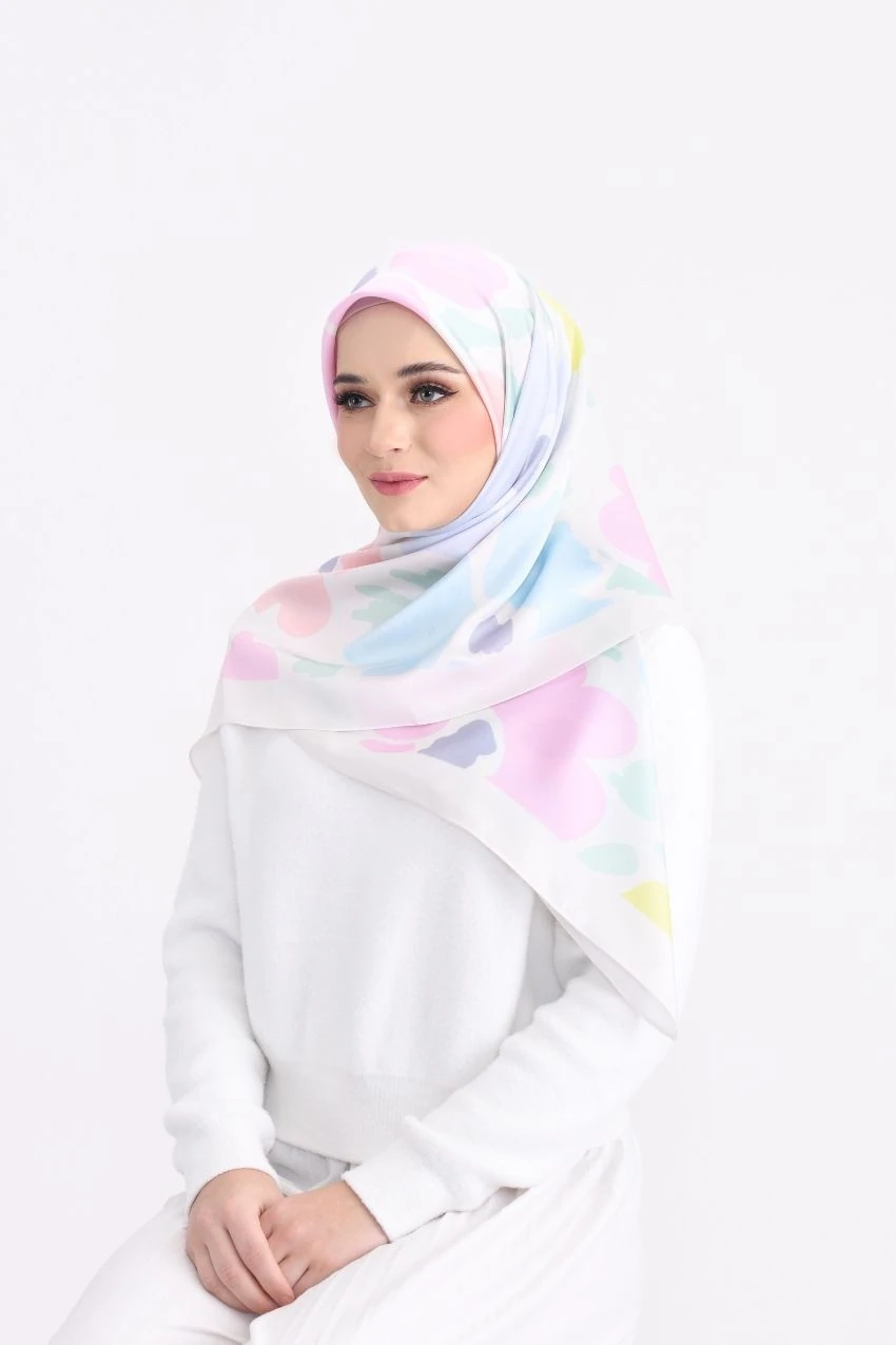 White Pashmina Cotton Printed Scarf