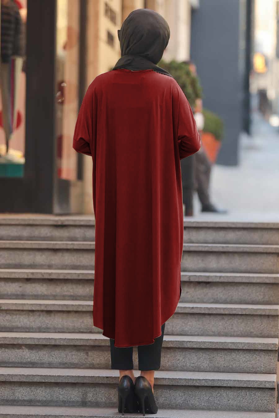 Maroon Organic Jersey Women's Stylish Abaya