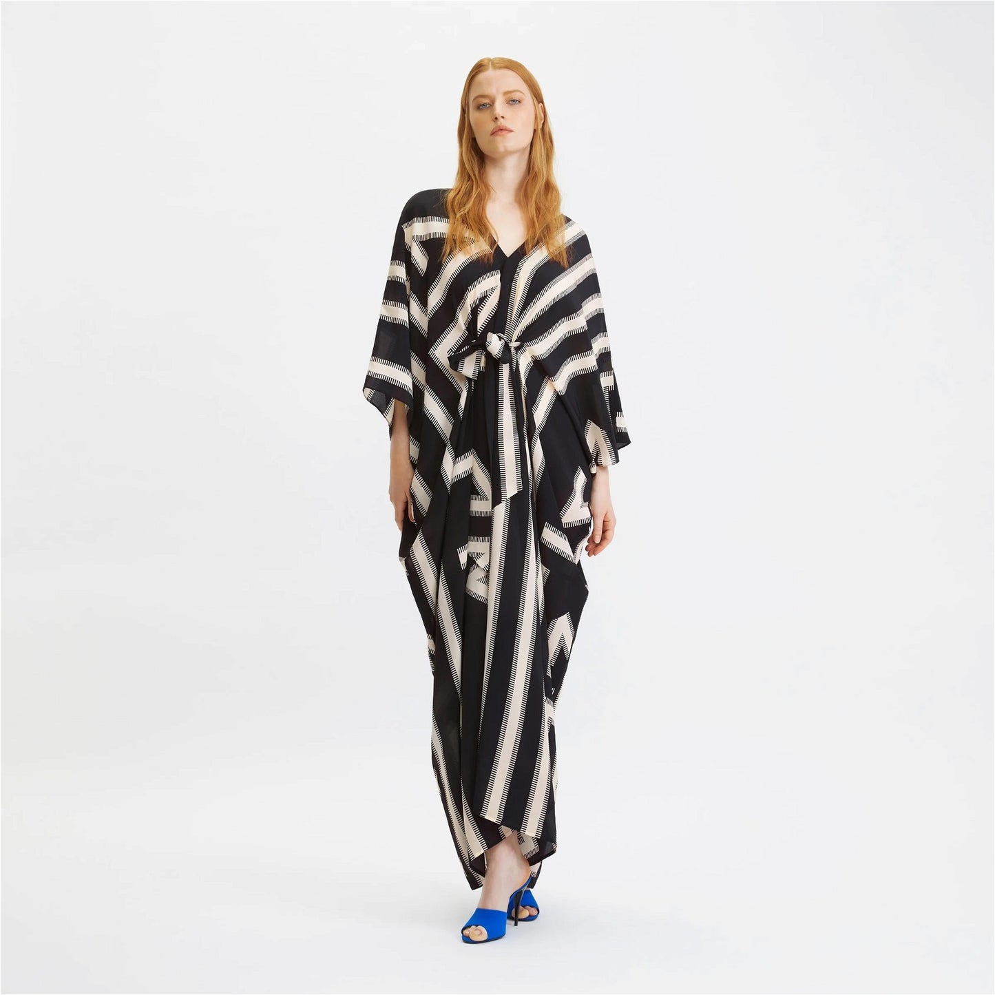 Zebra Stripes French Moss Stylish Kaftan