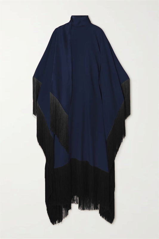 Designer regular Wear Navy Blue High Neck kaftan