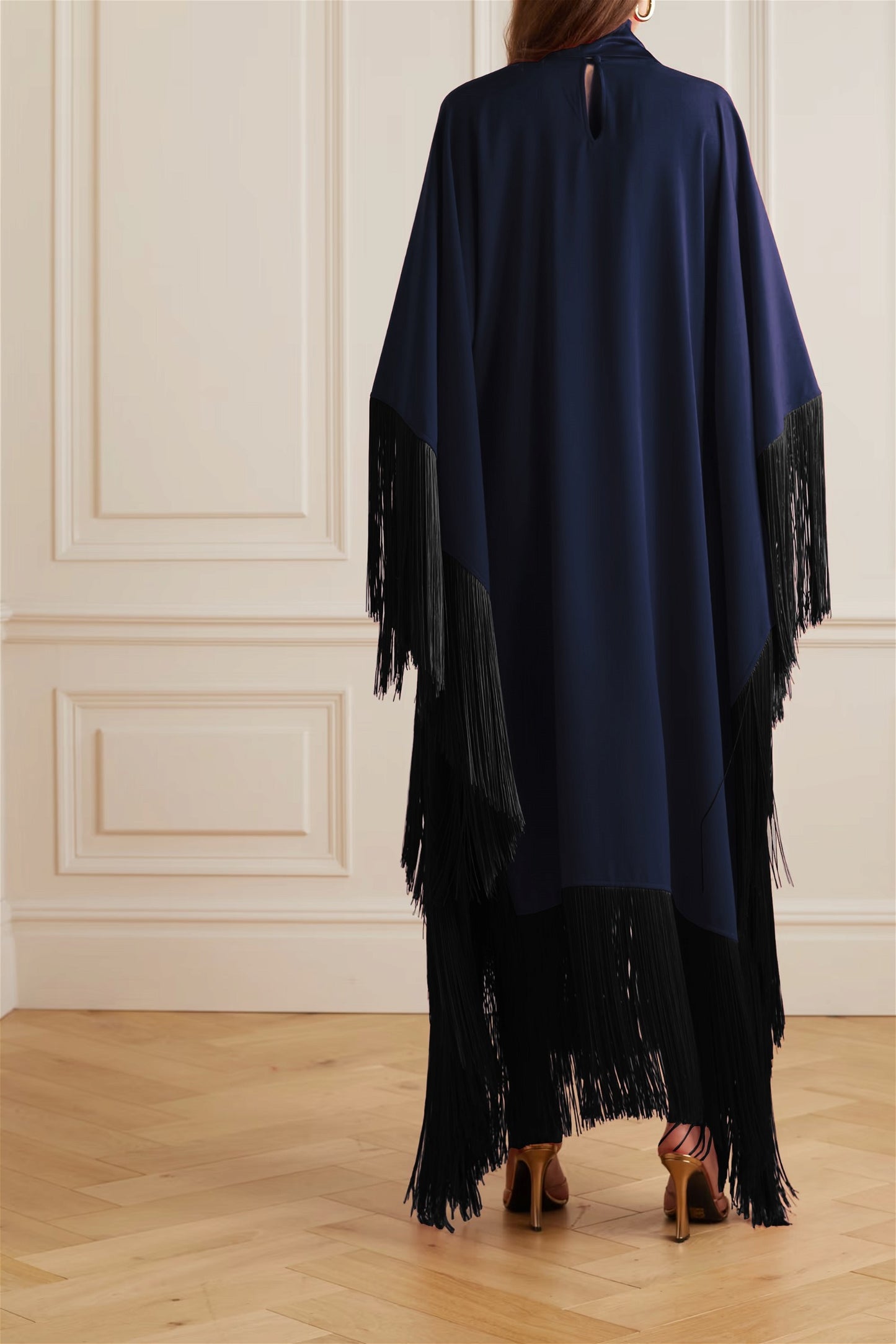 Designer regular Wear Navy Blue High Neck kaftan