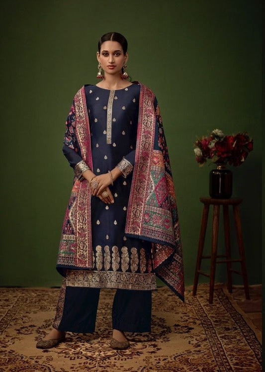 Festive Collection Of Jacquard Silk Dress Material