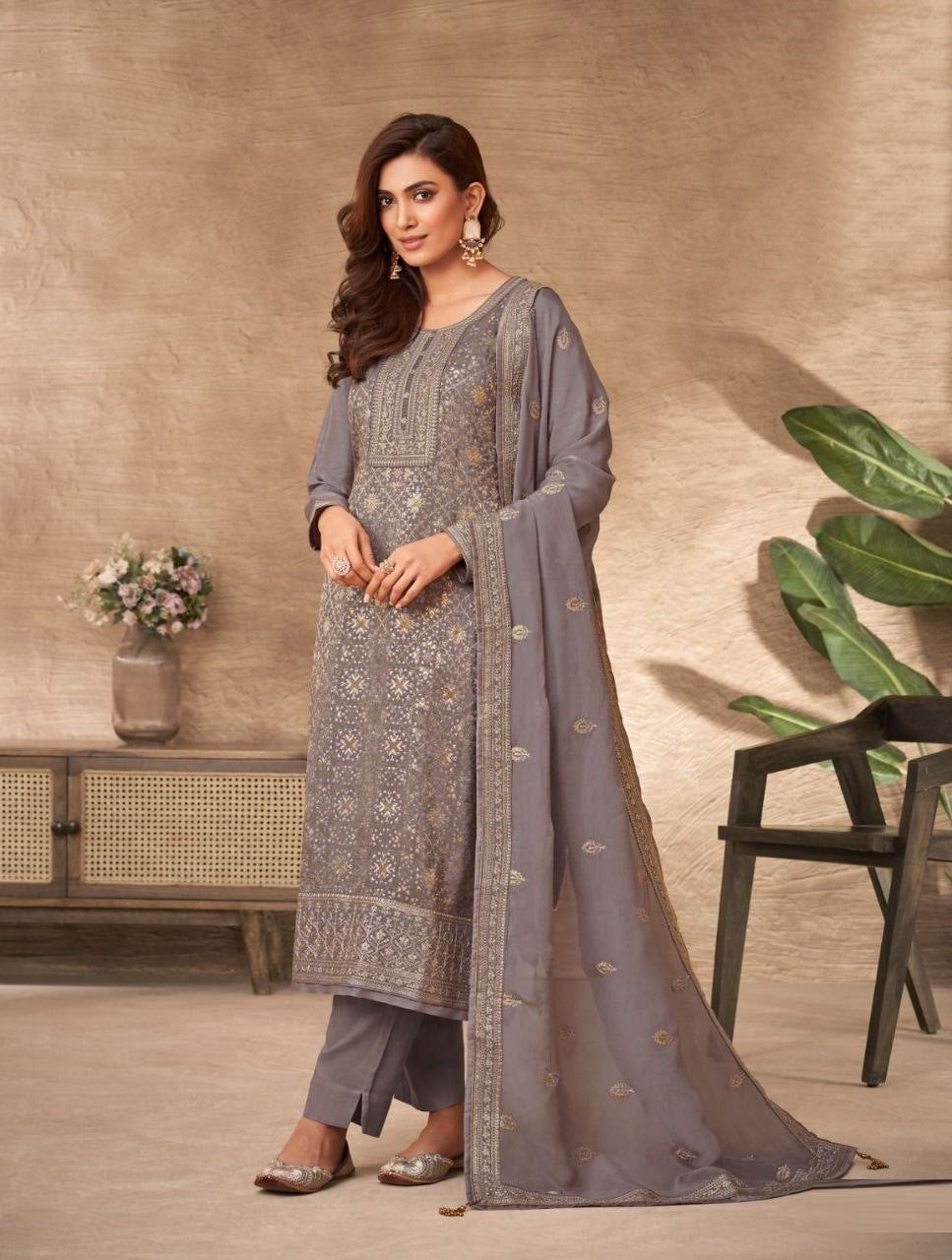 Designer Pure Viscose Dola Jacquard Dress Material
