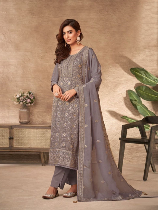 Designer Pure Viscose Dola Jacquard Dress Material
