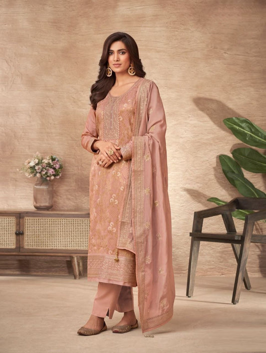 Designer Pure Viscose Dola Jacquard Dress Material