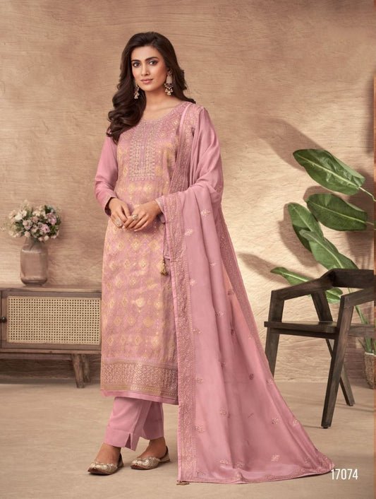 Designer Pure Viscose Dola Jacquard Dress Material
