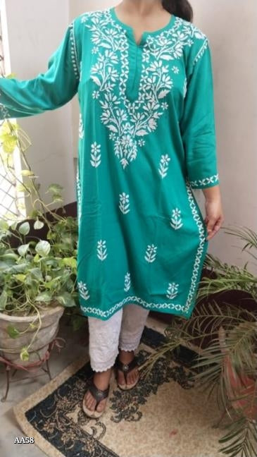 Women Chikankari Original Hand Work Kurti