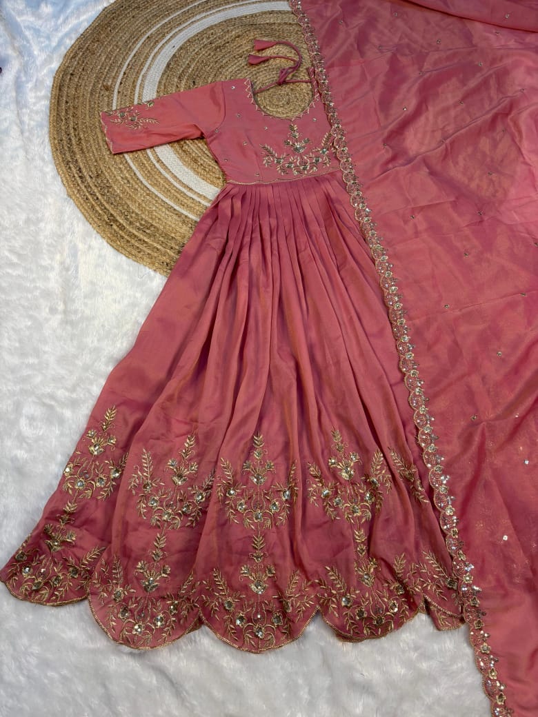 ???Gown with dupatta set ???
