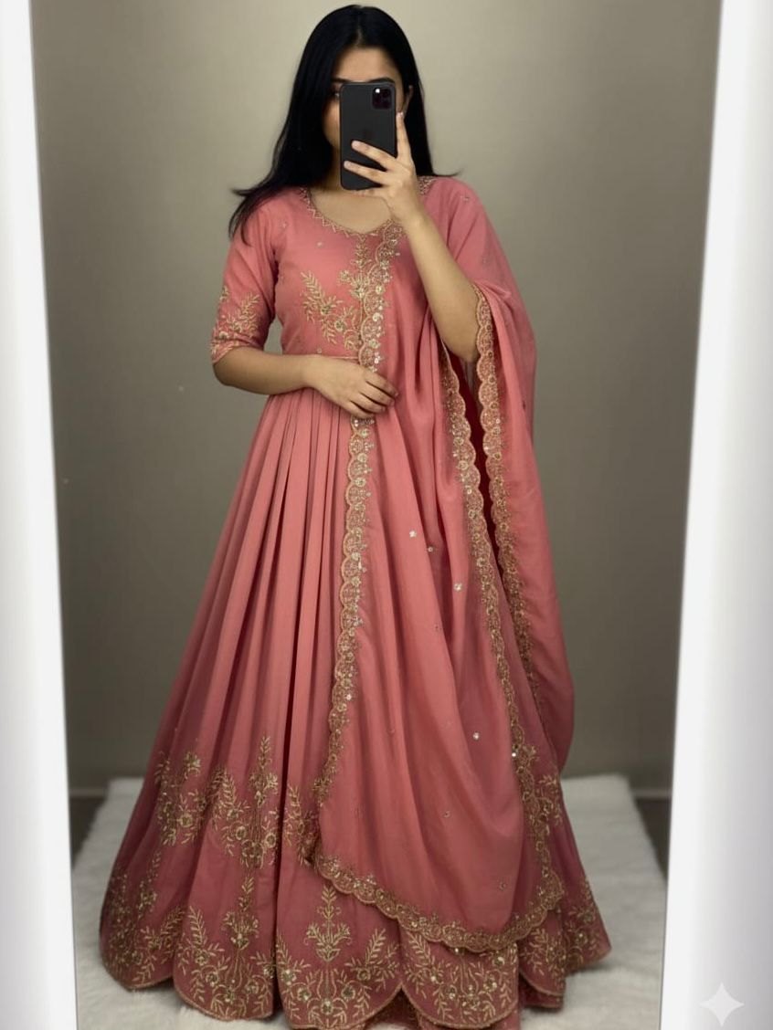???Gown with dupatta set ???