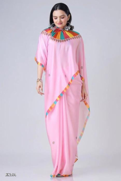 Ready To Wear Free-hand Satin Saree👜✨ This Free Hand Satin Saree Showcases Fashion