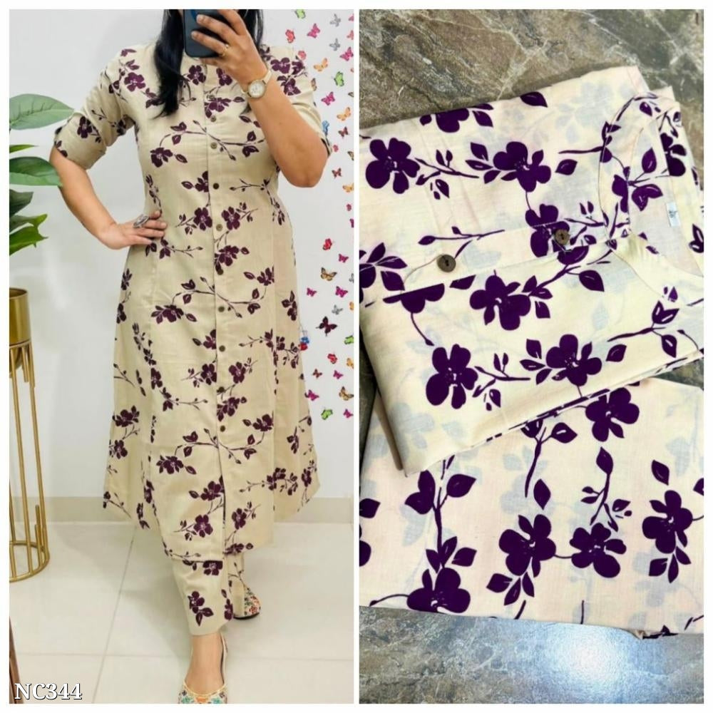 *Women's Beautiful Printed A-line Cotton Cord Set*