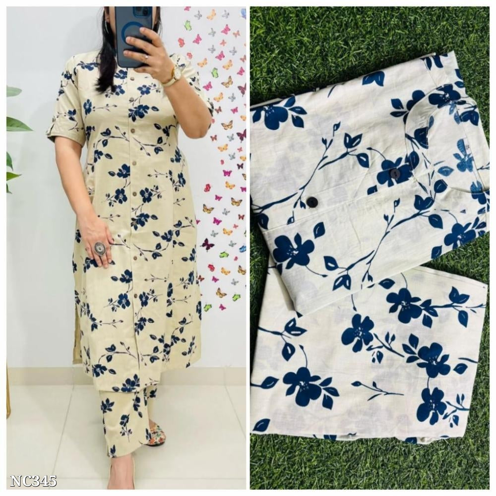 *Women's Beautiful Printed A-line Cotton Cord Set*
