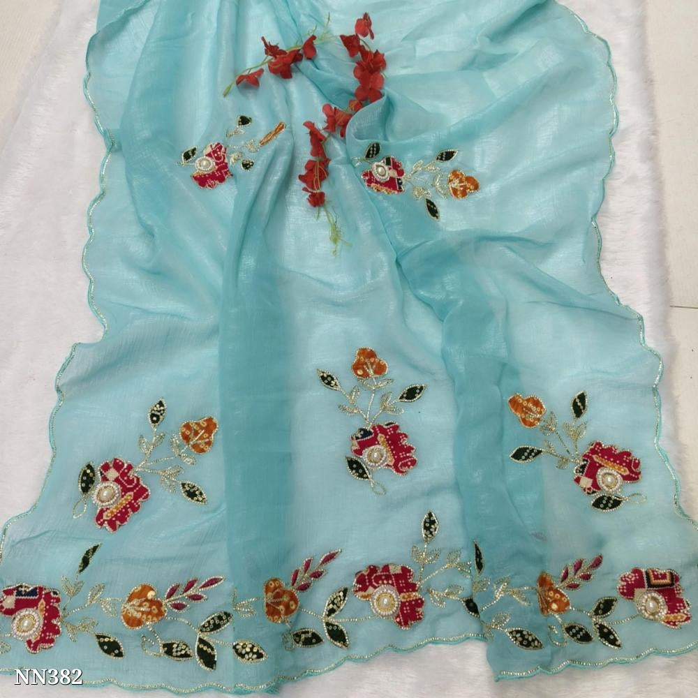 Fendi Chiffon Cut Paste Design Saree