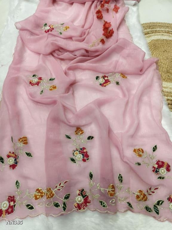 Fendi Chiffon Cut Paste Design Saree