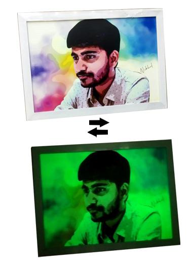 Brush Paint Radium Frame (BPRF) Size: 12x18 Inchs