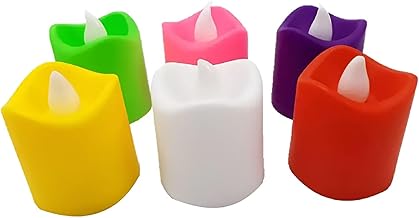 Flameless LED Tea Light Candles for Home Decor - Perfect for Diwali & Navratri Lighting, Battery Operated Fake Candles for Gifts - Safe for Kids and Pets (Multi Color - 6pcs)