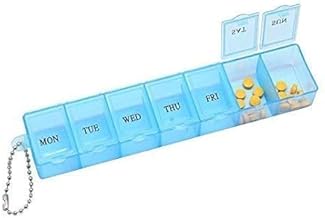 (7Days) Weekly Single Line Pill Box travel box tablet holder medicine dispenser organizer storage BPA Free Travel 7 Day Pill Box Case - (Multicolored) Pack Of - 1