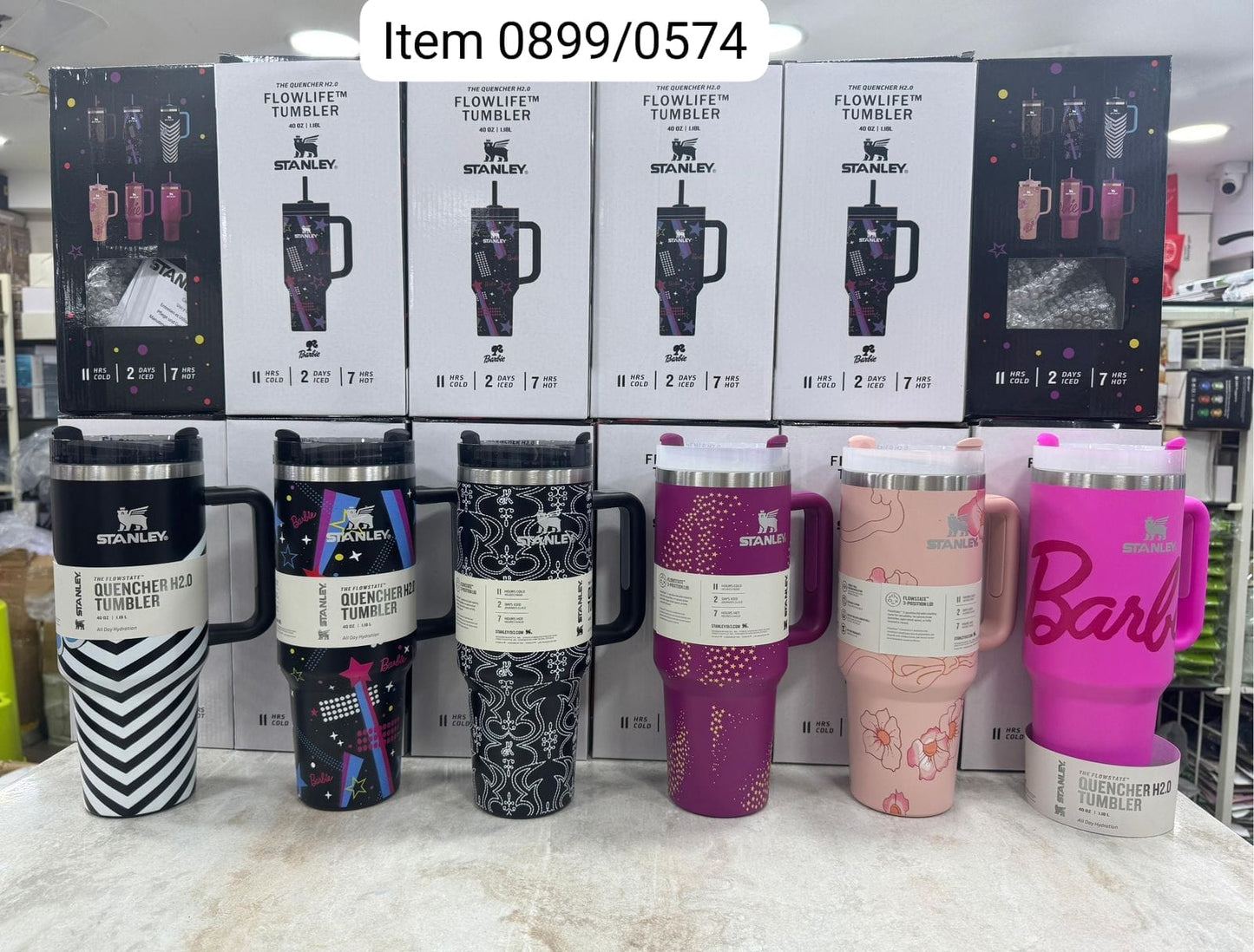 Barbie x Stanley - Limited Edition stainless steel, Double-wall vacuum insulation, Comfort-grip handle, Car cupholder compatible, Dishwasher safe, BPA-free, 40 OZ QUENCHER,  2 DAYS ICED  11 HOURS COLD (Item Code 0889 / 0574 )