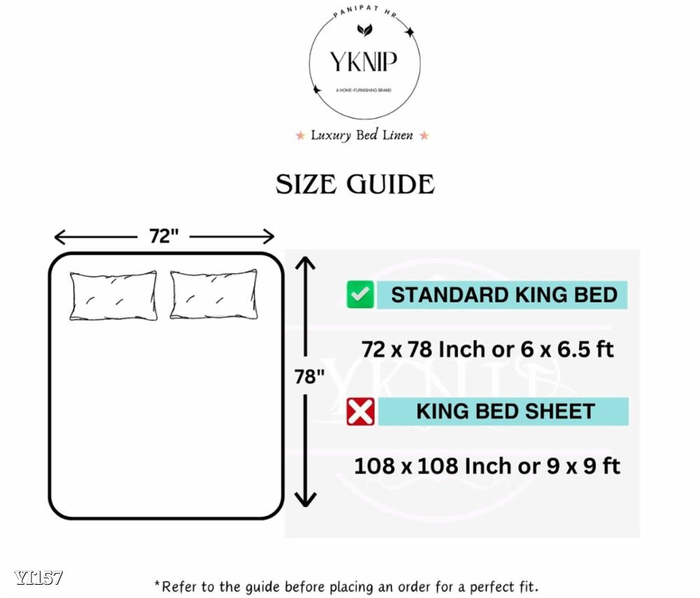 Yknip Bedsheet For Double Bed King Size