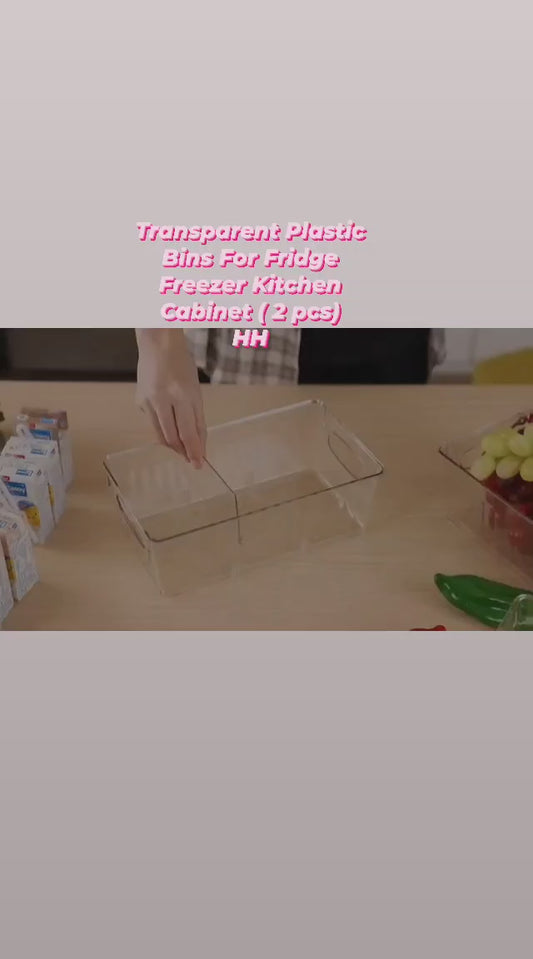 Transparent Basket with Compartment best for Fridge Storage (set of 2pcs)