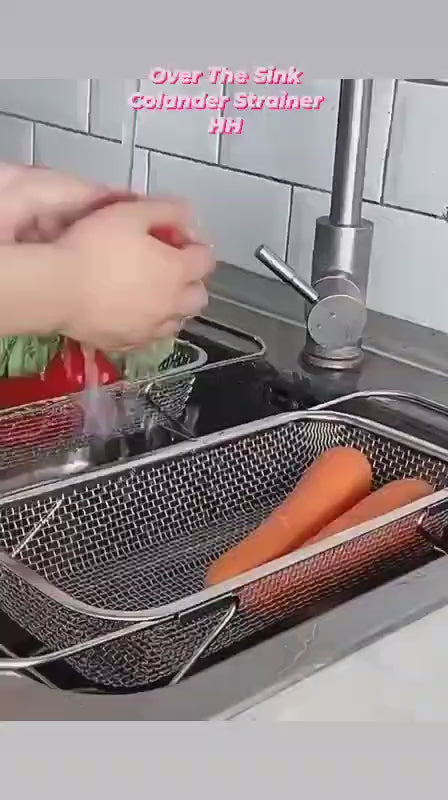 Stainless Steel Over the Sink Strainer Basket (1pc)