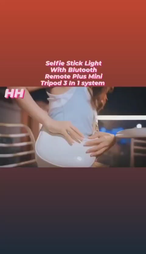 Selfie Stick Light  With Bluetooth Remote Plus Mini Tripod 3 In 1 system (1pc Box pack)