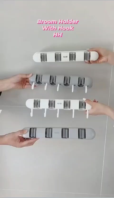 New Design Broom Holder with Hooks (1pc)
