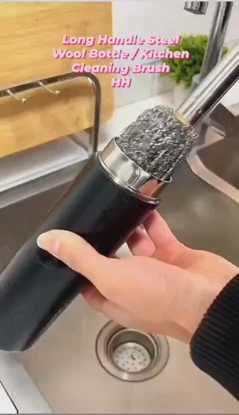 Long Handle Steel wool Bottle Cleaning Brush (1pc)