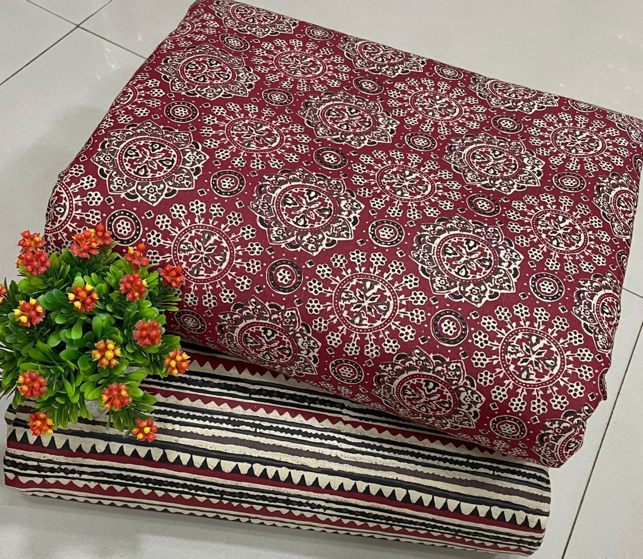 *Jaipur Cotton*

*Top & Bottom concept* 

*FABRIC DETAILS:-*

*TOP:- JAIPUR  COTTON JAIPUR PRINT.*
 *(CUT 2.50MTR.)*

*BOTTOM:- COTTON JAIPUR PRINT* 
  *(CUT2.50MTR.)*